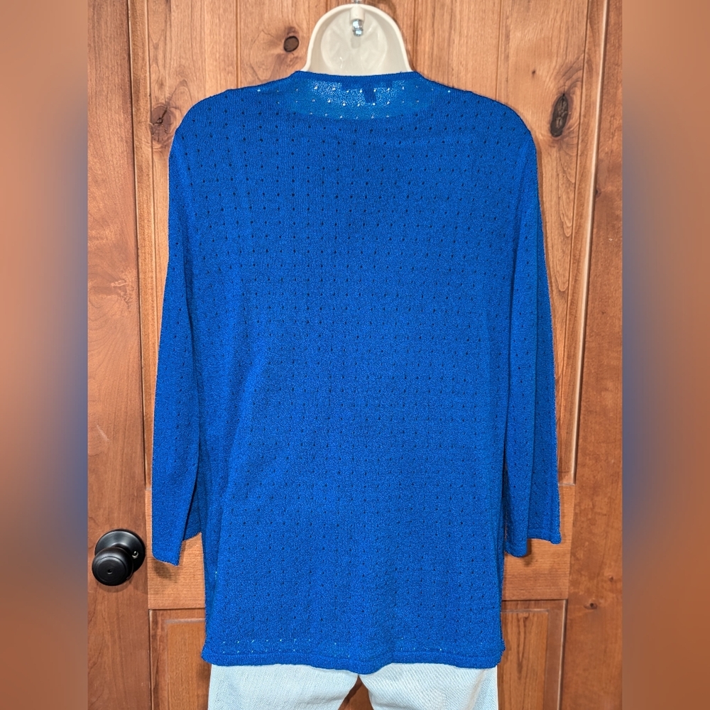 Cable & Gauge Blue Open Front Cardigan - Picture 4 of 8